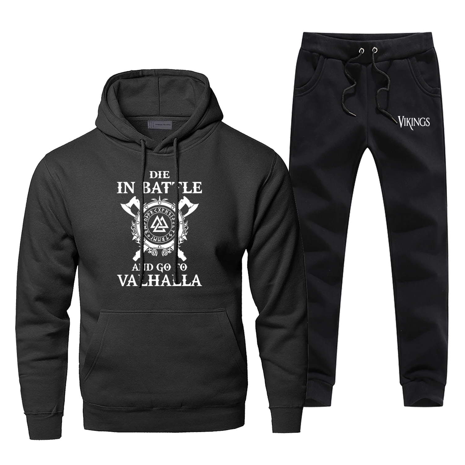 

Odin Vikings Mens Hoodies Sets Two Piece Pant Die In Battle Hoodie Sweatshirt Sweatpants Streetwear Odins Viking Sweatshirts