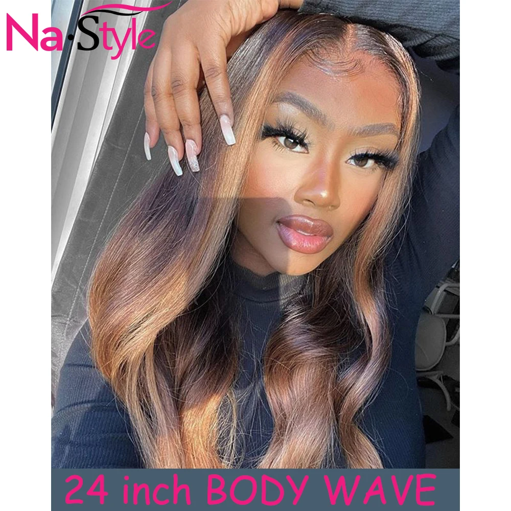 

1b/27 Ombre Human Hair Wig For Black Women 13x6 Colored Body Wave Lace Front Wig Pre Plucked Bleached Knots Wigs Brazilian 130%