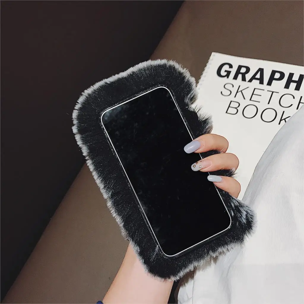 Чехол для samsung Galaxy A10S A20S M30S A20E A80 A90 A50 A70 A10 A20 A30 A40 A60 A8S A6S A40S A2 Core кроличий мех теплая накладка