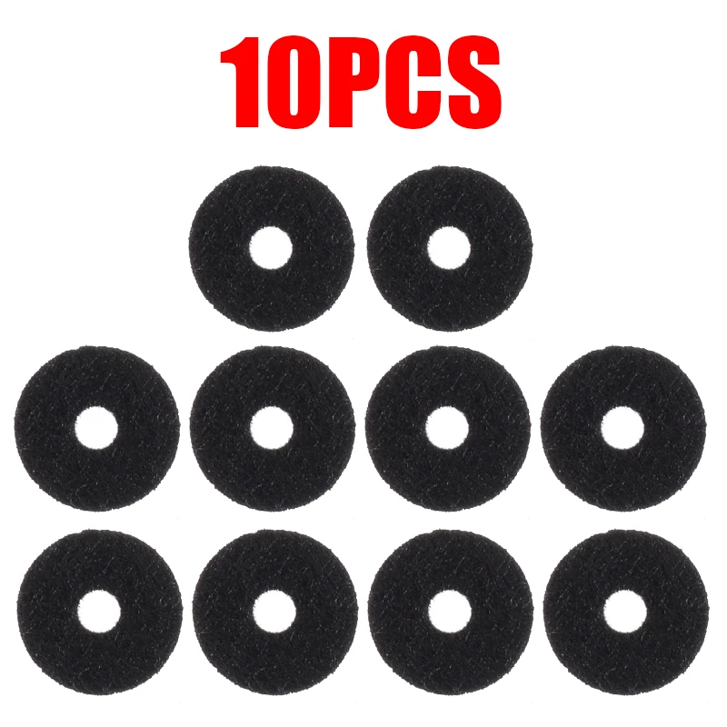 10pcs/set Black/White Felt Shoulder Strap Buttons Washers For Electric Guitar Bass Shoulder Strap Buttons Guitar Accessories