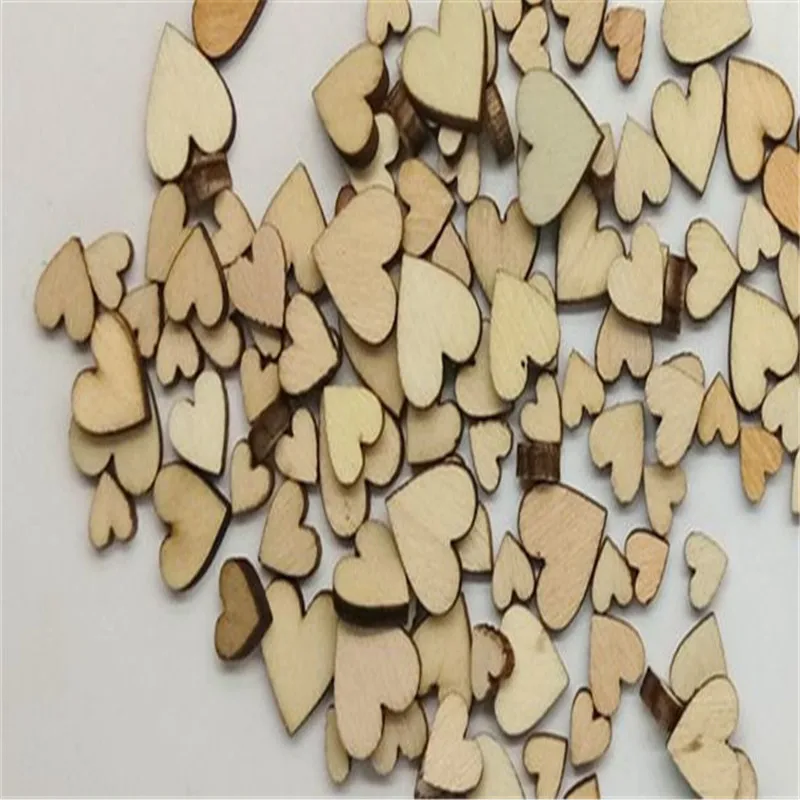 50/100/200 шт. DIY размеры смешанные деревянные милые мини сердца Свадебный Стол