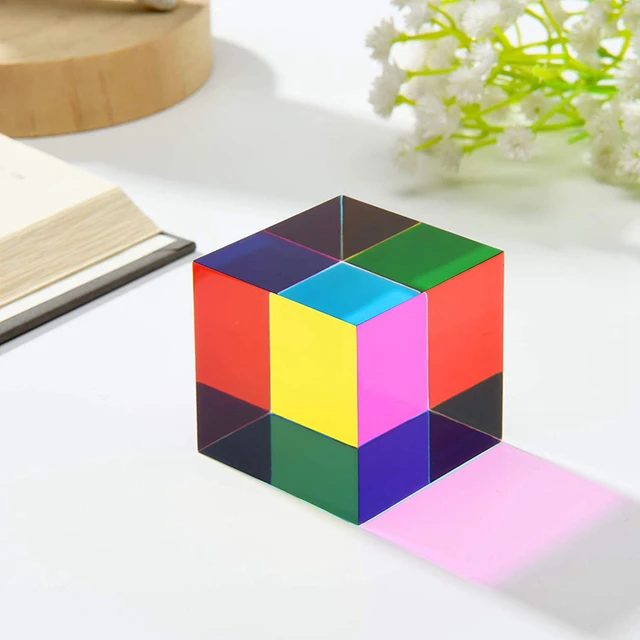 L40 Kbxlife מעורב צבע קוביית שונים גודל עבור בית או משרד צעצוע מדע למידה קוביית פסחא פריזמה שולחן העבודה צעצוע בית קישוט|Prisms|  -2