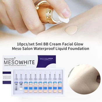 

10pcs/set 5ml Semi-permanent BB Cream Ampoule Salon Glow Meso Brightening Serum Liquid Foundation Skin Treatment Waterproof