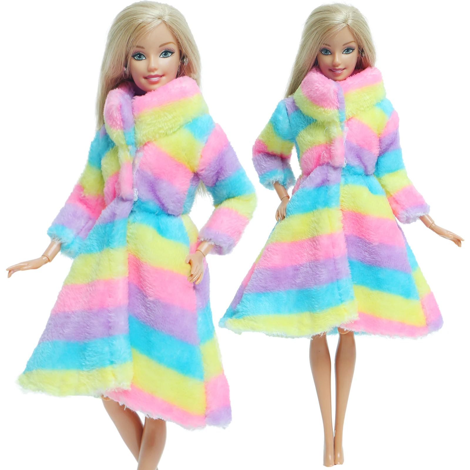 Abrigo de mezcla de lana de colores para muñeca Barbie, ropa de alta calidad, vestido de moda, suéter colorido hecho a mano, de invierno para muñeca Barbie, 1 piezas|Muñecas| - AliExpress
