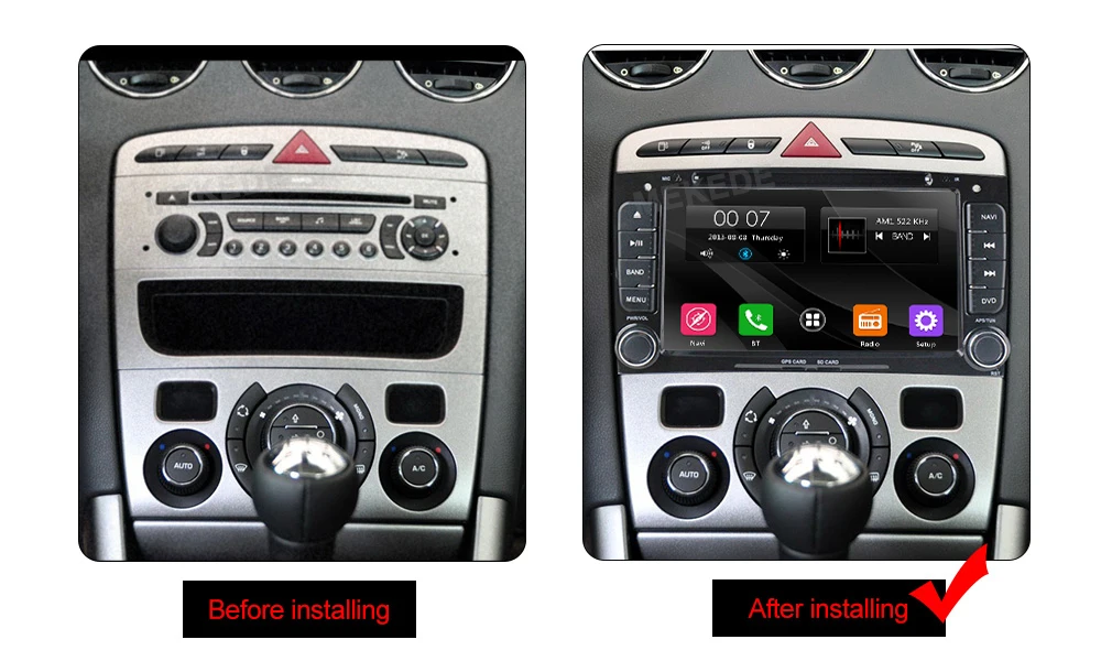 Clearance free shipping HD  2din Car radio DVD navigation for Peugeot 408 & 308 GPS RDS IPOD 3G SWC Rearview Free 8GB Map card 5