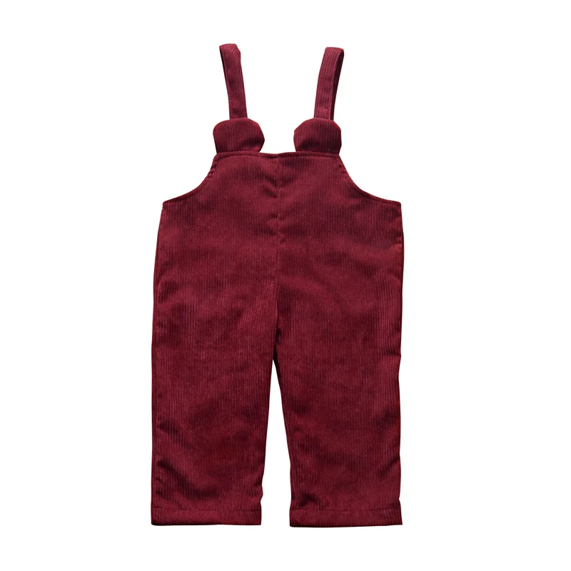 

2019 Autumn Baby Girls Suspender Pants Children Cotton Solid Pattern Pants Overalls Trousers Clothes