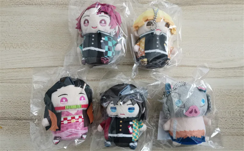 Белый 5 шт./компл. демон убийца: Kimetsu без Yaiba Мягкие плюшевые игрушки камадо Tanjirou камадо Nezuko плюшевые подарки для детей игрушки для детей - Цвет: Белый
