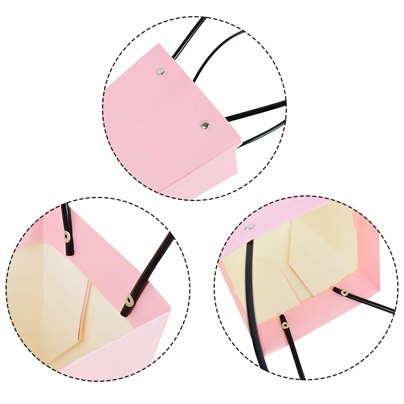 Portable Flower Box Waterproof Paper Handy Gift Bag Kraft Handbag Wedding Rose Party Gift Box Packaging For Candy Cake Birthday