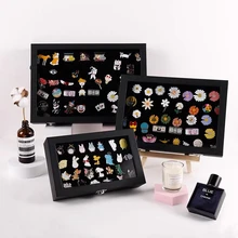 

Badge Storage Box Transparent Dust-proof Medal Jewelry Box Large Capacity Brooch Wall Display Frame Pin Gift Box Collection
