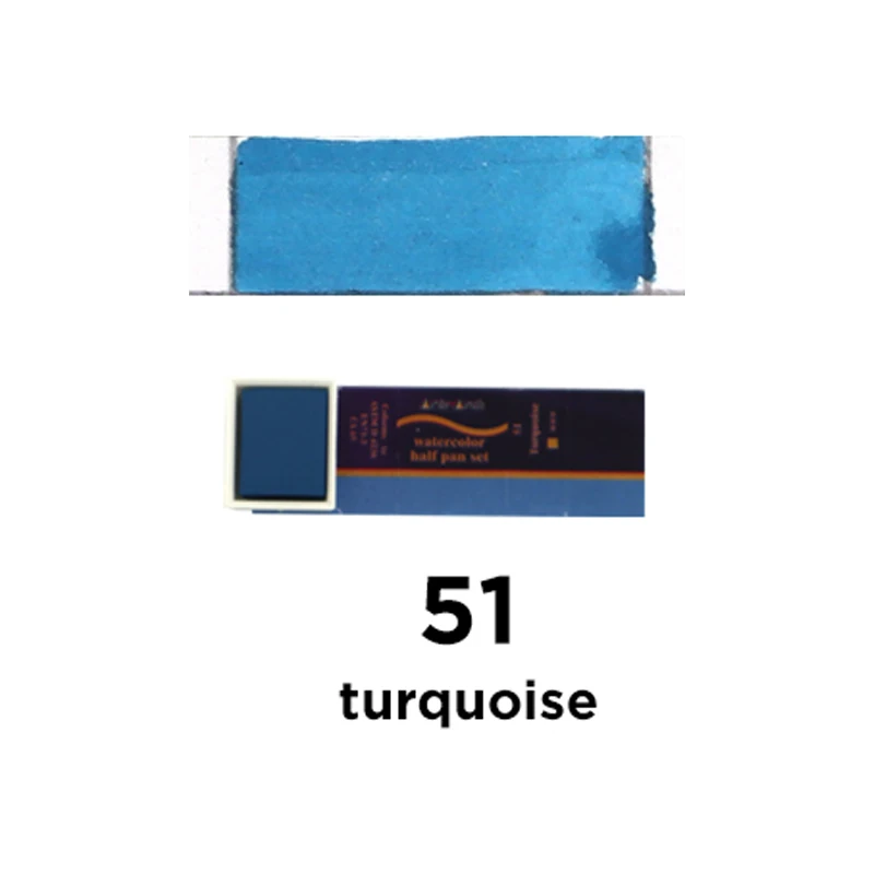 Turquoise-51 SeamiArt, 24 цвета, одноцветные, акварельные, пигментные, полупанельные, акварельные краски для художника, рисование, товары для рукоделия - Цвет: Turquoise-51