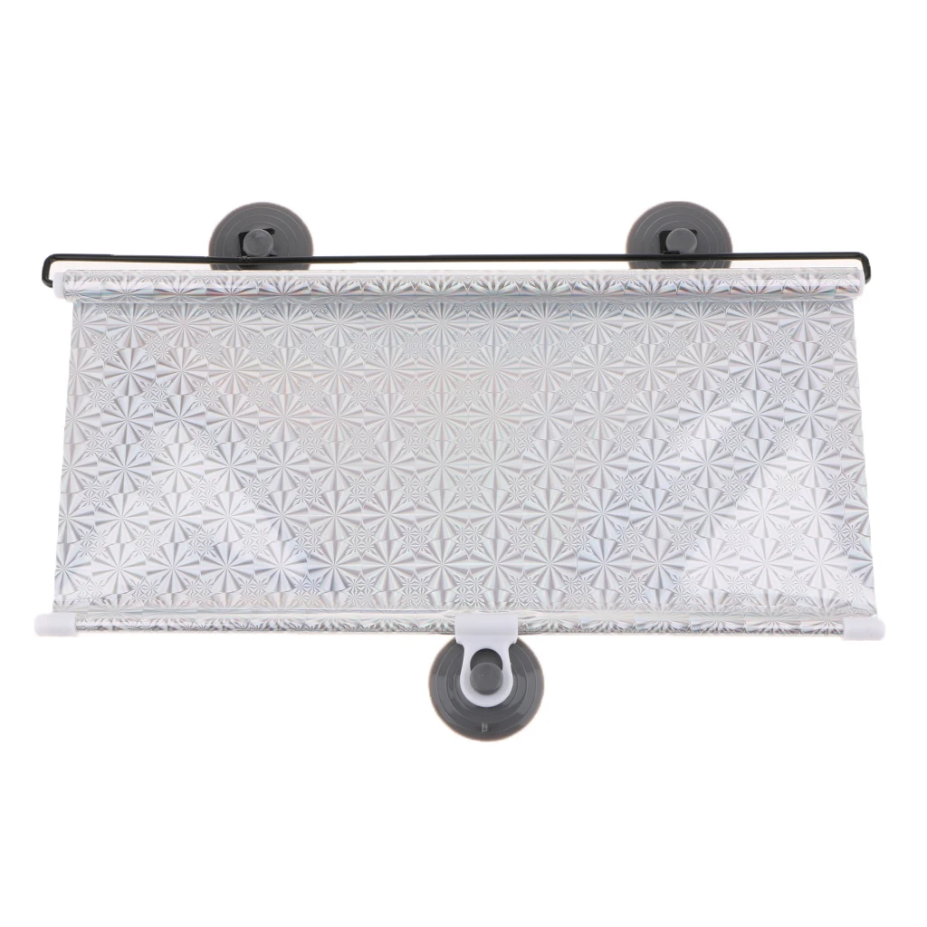 Universal Car Window Shade Roller Retractable Sun Shade Silver 40x60cm