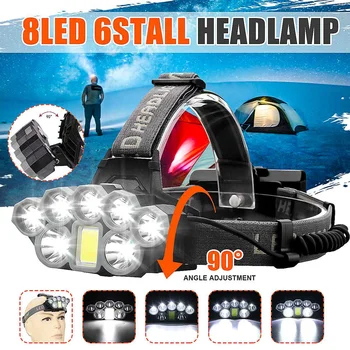 

Smuxi Head light LED headlamp 7*t6 headlight 6 modes waterproof flashlight zoomable 18650 include for hunting cycling