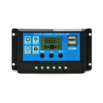

Solar Charge Controller Solar Panel Battery Intelligent Regulator with USB Port LCD Display 12V/24V Mutiple Protection