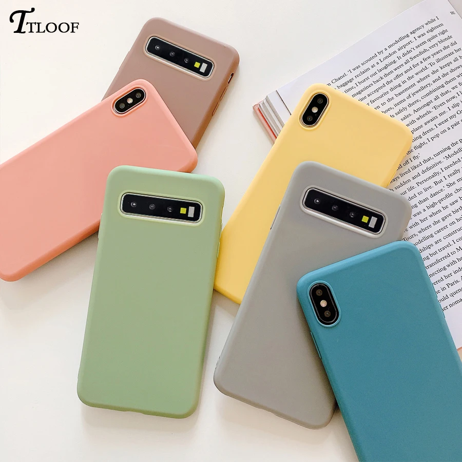 Силиконовый мягкий карамельный чехол из ТПУ для samsung Galaxy S7 edge s8 s9 s10 S10E note10 Note 8 9 10