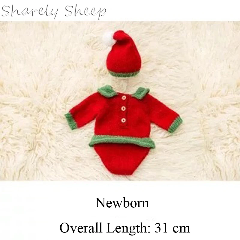 Рождественская одежда ручной работы реквизит для фотосессии новорожденных Для маленьких мальчиков и девочек; рождественские костюмы в полоску с шапкой; костюм для фотосъемки - Цвет: NO.1