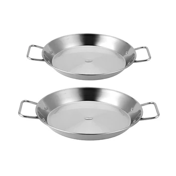 

Stainless Steel Non-Stick Paella Pan Spanish Seafood Frying Pot Wok Cheese Cooker Cooking Pan Kitchen Cookware