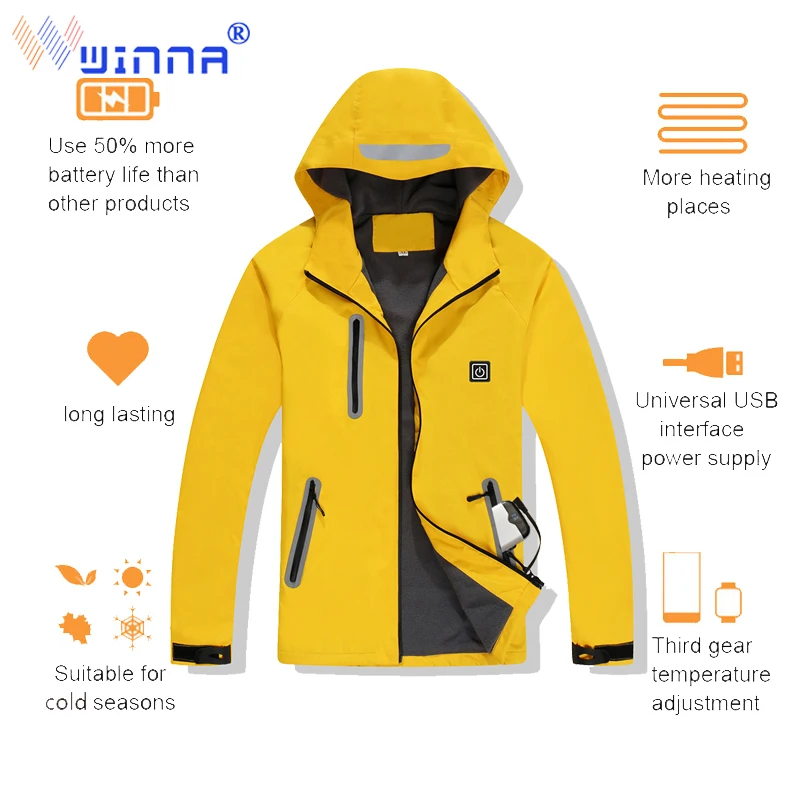 2020 Winter Heated Jacket Men Women Outdoor Sport Polar Coats Fleece Jacket Ski ingTrekking