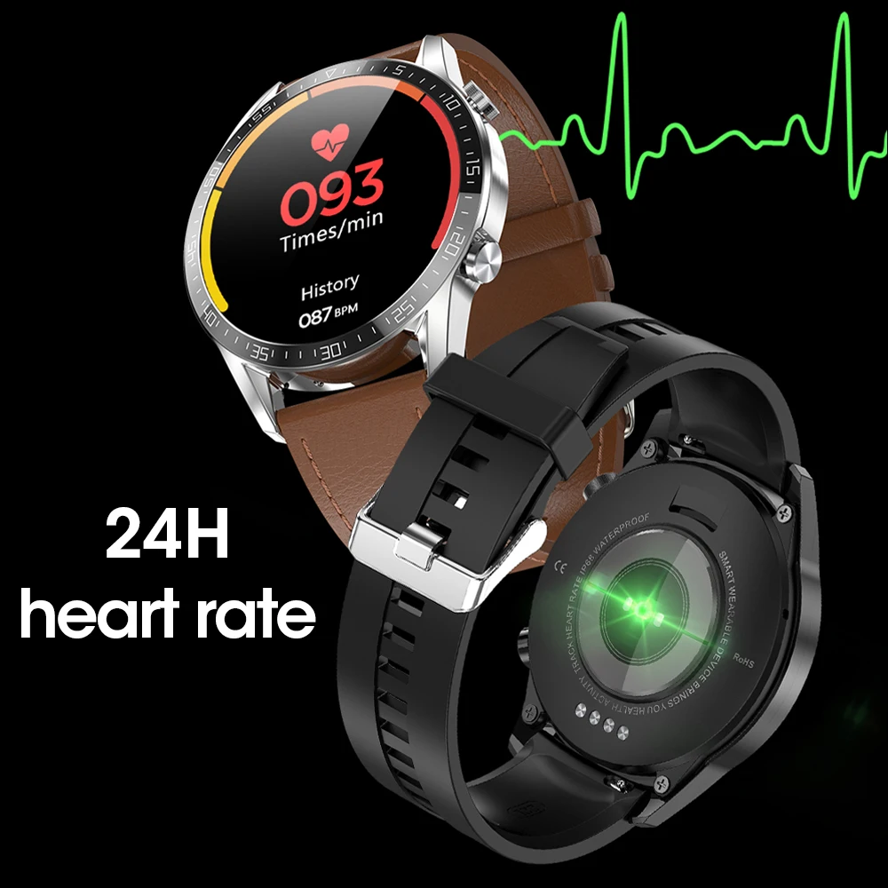 TRENDING! 2021 New Bluetooth Call Smart Watch Men Spin Button Full Touch Screen IP68 Waterproof Heart Rate Smartwatch For Huawei GT2 Pro