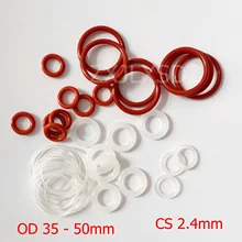

100 PCS Silicone O-ring 2.4mm Thickness OD 35/36/37/38/39/40/41/42/43/44/45/46/47/48mm O Ring Seal Rubber Gasket Ring Washer