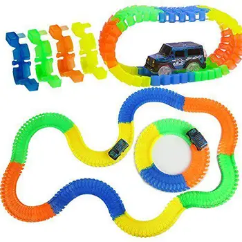 

Kuulee 220PCS Children Toy Magic Luminous Track Racing Toy Car Building Blocks Electric Toy Set