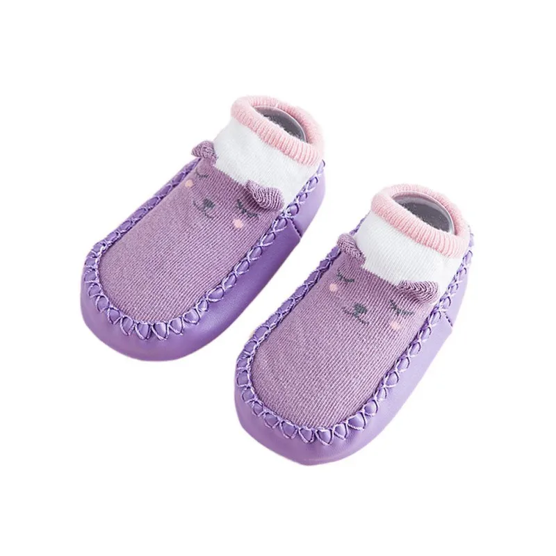 Cute Baby Socks Shoes With Rubber Soles Spring Autumn Winter Infant Anti-slip Warm Slipper Floor Shoes Soft Socks - Цвет: YP0493Z