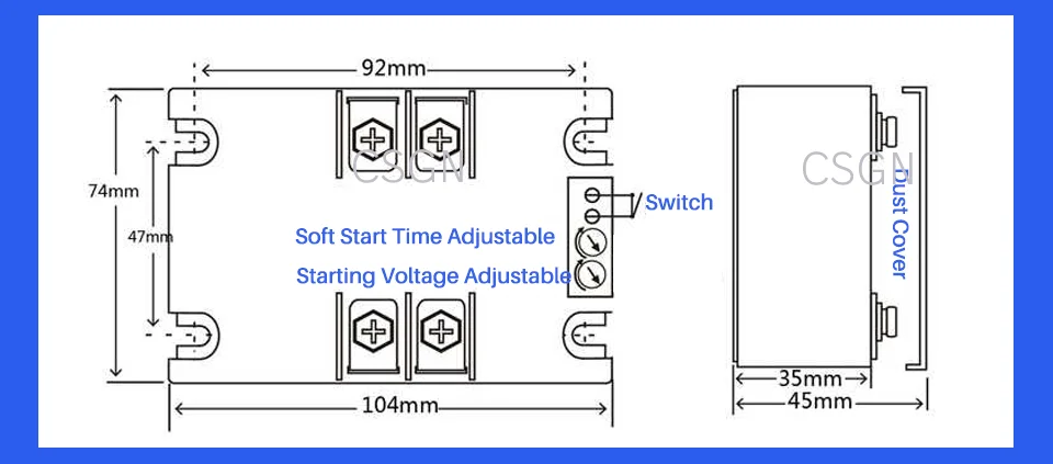 220V Single Phase  2 Phase 380V  Motor Soft Starter Module Controller 2KW 4KW 6KW 8KW Online Motor Soft Start For Fan Water Pump Belt Conveyor  (5)