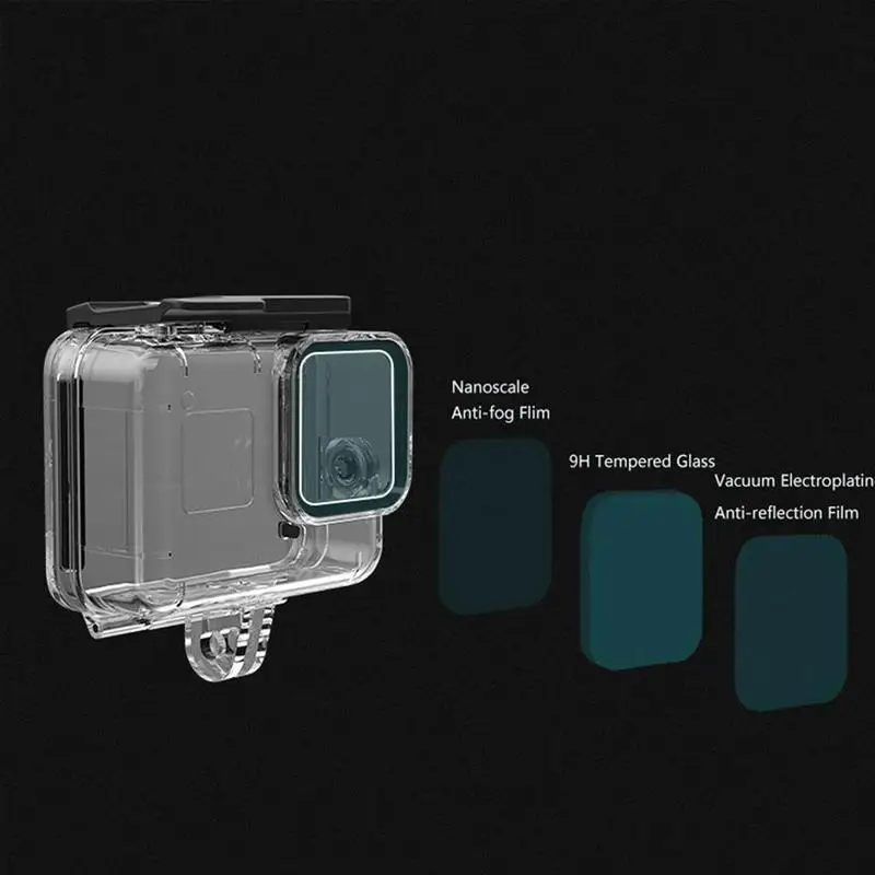 60 м подводный чехол для GoPro Hero 8, черный чехол для объектива камеры, защитный чехол для плавания, аксессуар, корпус для дайвинга, водонепроницаемый B7B9