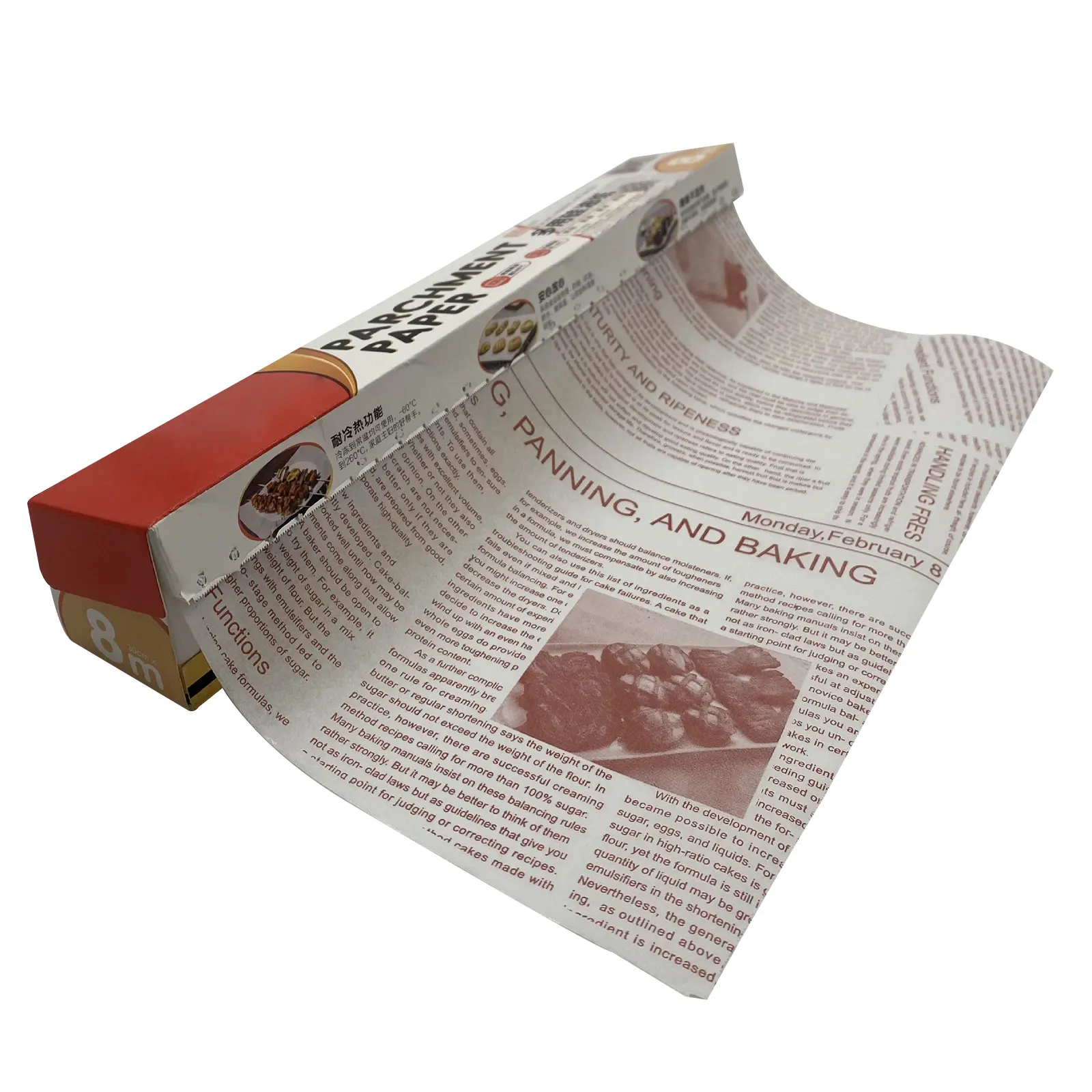 Baking Cooking Paper Parchment Newspaper Style Printed Bread  Burger Wrapper 
