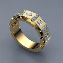 Модное роскошное кольцо из 925 серебра ААА циркония с камнем для мужчин и женщин золотого цвета, обручальное кольцо, ювелирные изделия, кольца для мужчин и женщин