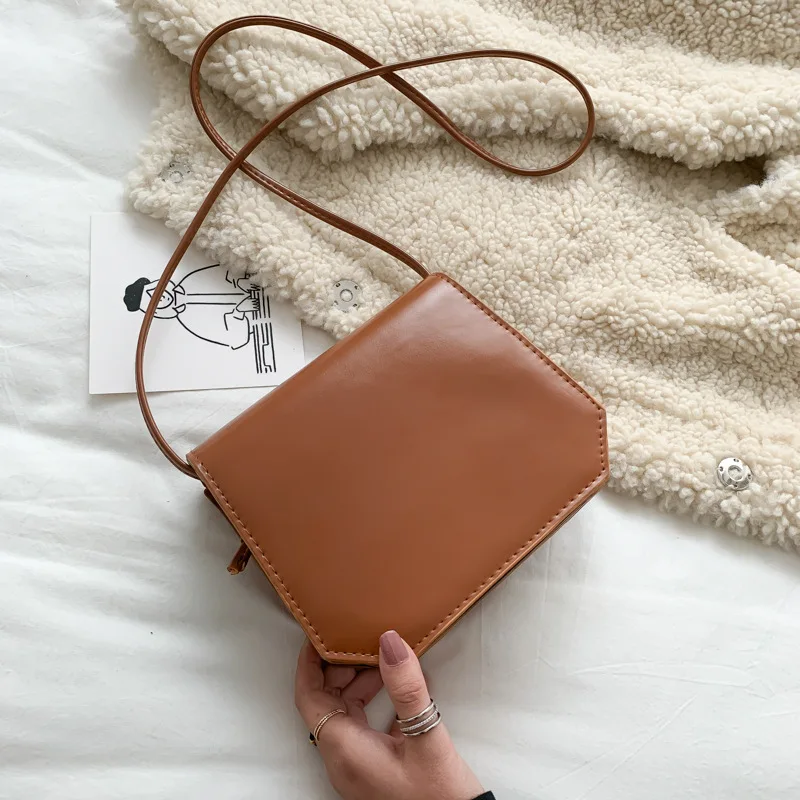 

INS Super Fire Bag WOMEN'S Bag New Style 2020 Korean-style Fashion Versatile Shoulder Textured Vintage Hong Kong Style Square Sl