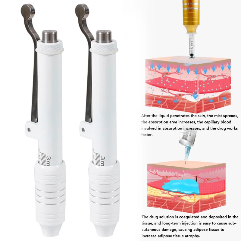 White Hyaluron Injection Pen Dermal Filler No Needle Ampoule Mesotherapy Acid Gun Anti-wrinkle Atomizer Hyaluronic Pen Injector