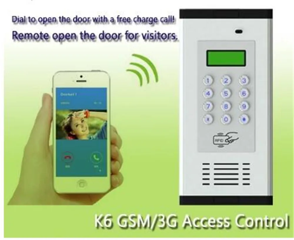 US $100.00 GSM 2G Apartment Intercom Access Control System Dial Remote Open Door K6