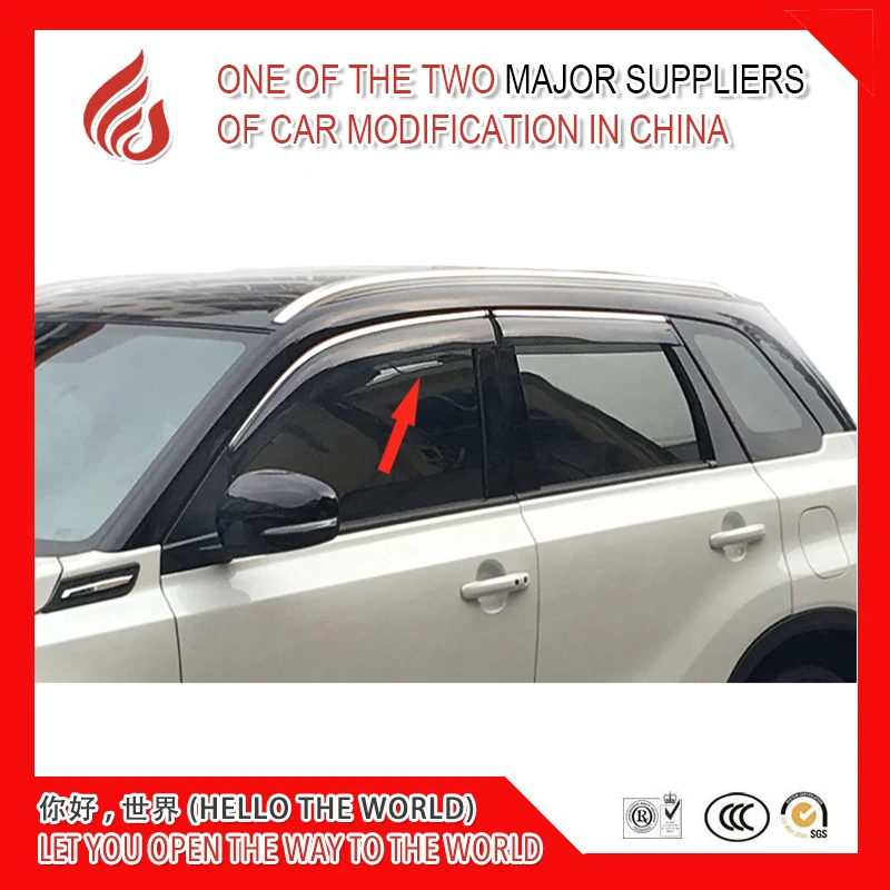 

4 Piece Injection molding trim vent shade rain sun wind deflector window visor for Vitara 2016-2018