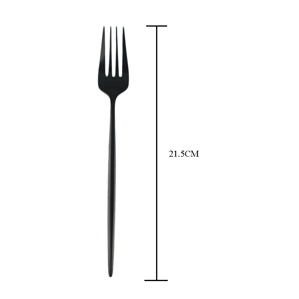 black dinner fork Набор золотой посуды 18/10 набор столовых приборов из нержавеющей стали Радужная посуда столовый набор ножей вилка чайная ложка столовые приборы набор столовых приборов - Цвет: black dinner fork