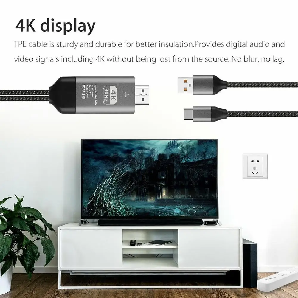 Тип C к HDMI HD tv AV ТВ кабель адаптер для samsung Galaxy S9 S10 Note 9 для MacBook Smart конвертер