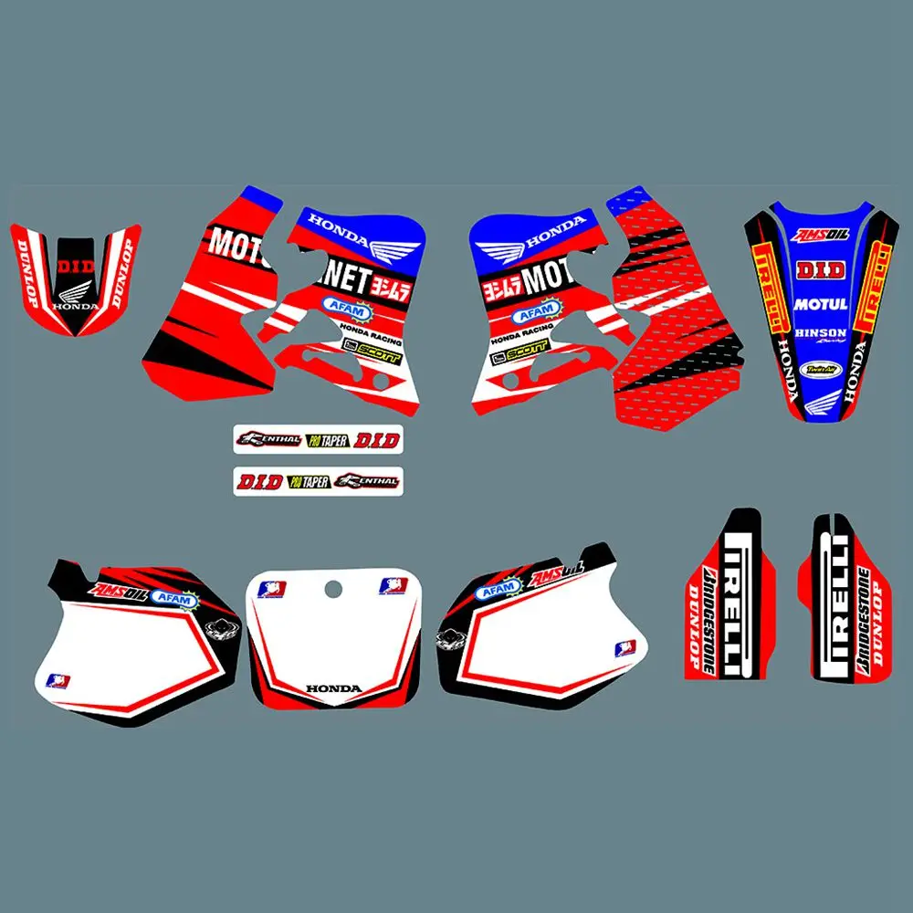 

New Full Graphics Decals Stickers Custom Number Name Glossy Bright Stickers Waterproof for HONDA CR250 1995-1996 CR125 1995-1997