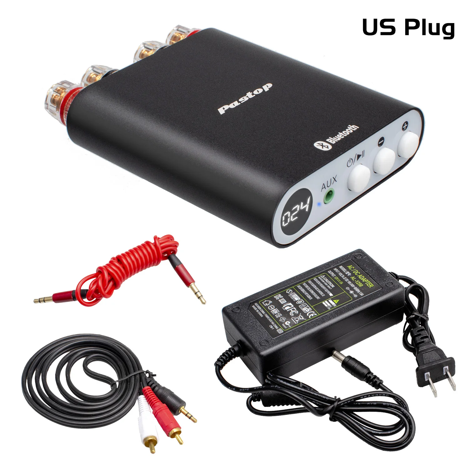 2021 Newest Metal Shell Black TPA3221 BT Amp 2x100W Suit for 2"-10" Speakers  Bluetooth 5.0 Amplifier With DSP Sound 