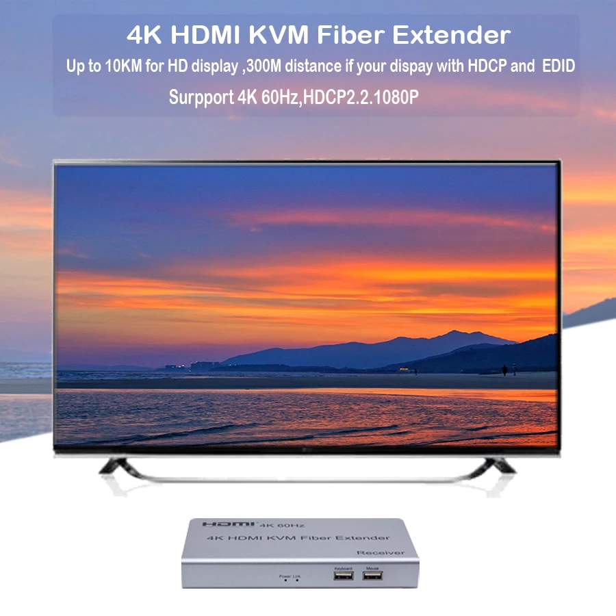 US $189.61 10km 4K HDMI KVM Fiber Extender Switch Box with 2 Ports USB 20 Sharing monitor mouse keyboard For HDCP 22 PC HDTV Monitor DVD