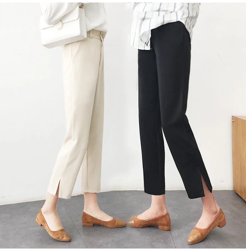 KarSaNy Women Trousers Office High Waisted Womens Straight Pants Capri Autumn Elastic Waist vintage pants For Women 2020 Autumn