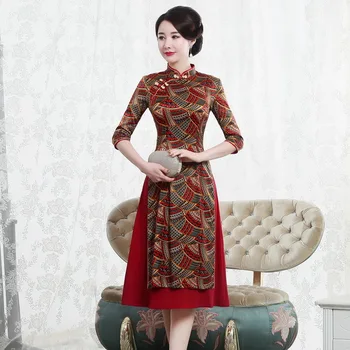 

2019 Rushed Silk Manufacturers Selling Autumn Outfit New Young Fashionable Retro Payment Now Mr Long Women Wear A Qipao Dress