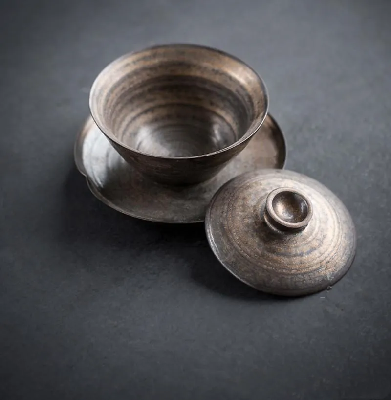 Ретро чайная супница ручной работы Ржавчина глазурь Gaiwan китайский чайный набор кунг-фу аксессуары для чайной церемонии керамическая посуда для напитков