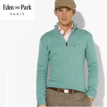 

Men's Sweater Turtleneck Zipper Pure-Colour Clothes Pullover Eden Park Male M-3XL Plus Size Autumn Winter Pull Homme