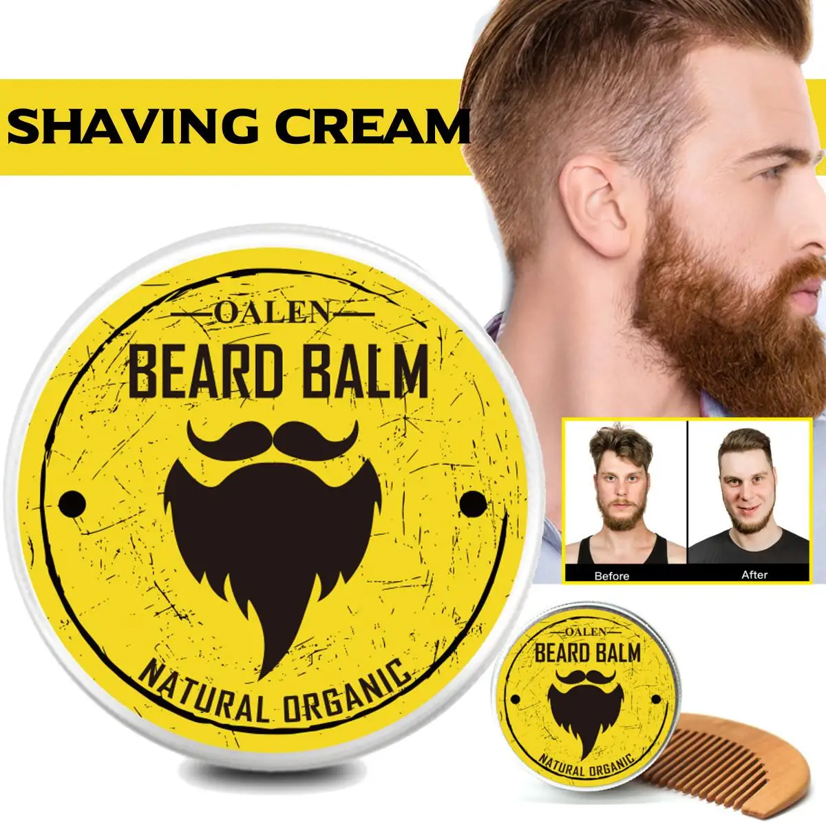 Natural Soft Shaving Cream Comb Set Soap Facial Cleaning Tools For Men