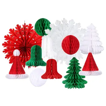 

Set Of 12 Christmas Decorations With Christmas Tree Decorations Snowflake Fan Bell Christmas Ornaments For Home Decoration