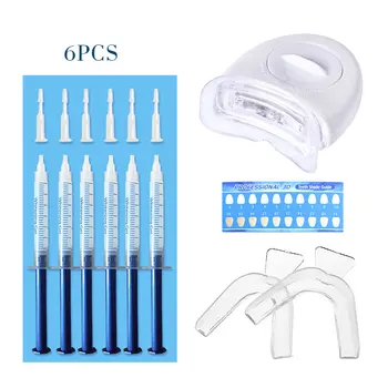 

6pcs Teeth Whitening Gel Set with Cold Light LED Lamp Tooth Whitener Bright White Teeth Personal Dental Treatment Health
