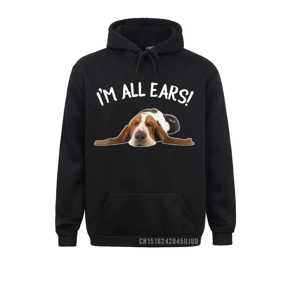 

Funny Bassett Hound I'm All Ears Pullover Printing Men's Sweatshirts Brand Lovers Day Long Sleeve Hoodies Hip Hop Hoods