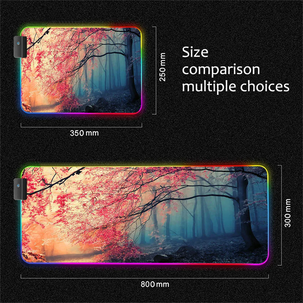 

Beautiful Scenery Large Mouse Pad RGB Office Keyboard XXL with USB Wired LED Color Backlight Laptop Gaming Accessories Mouse Pad