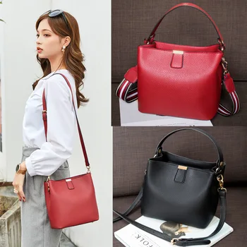 

Women's Shoulder Bag New Small Bag 2020 New Korean Version of The Wild Ladies Laptop Shoulder Bag Fashion Bucket Women Open Bag