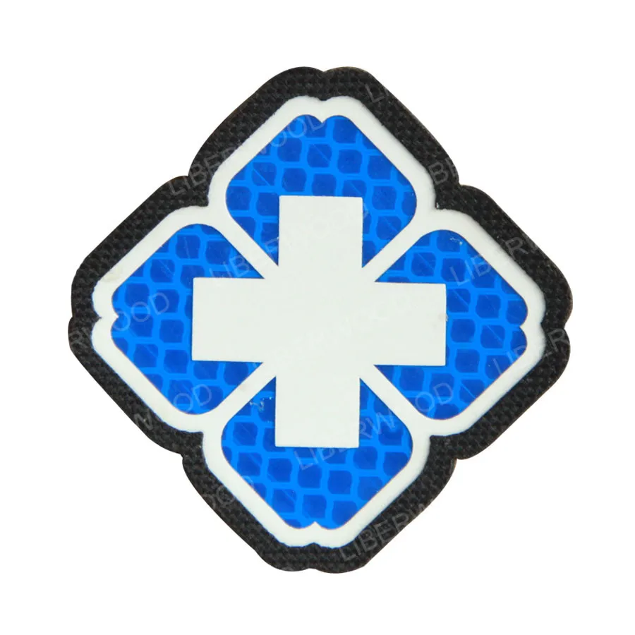 1 Светоотражающий медицинский EMT Star of Life многоцветный спасательный IR Chapter армейский значок крест тактический боевой аппликация эмблем обруч и петля - Цвет: 1