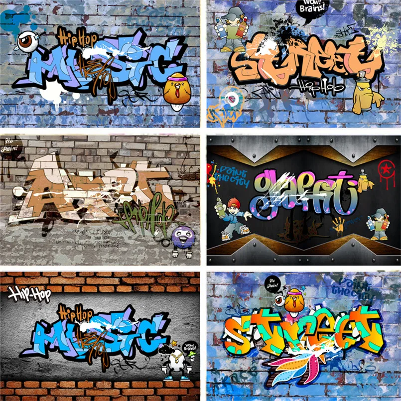 Виниловый фон для фотосъемки Nitree в стиле ретро кирпичная стена уличная музыка